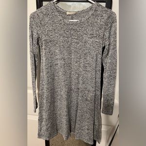 dark grey long sleeve flowy dress